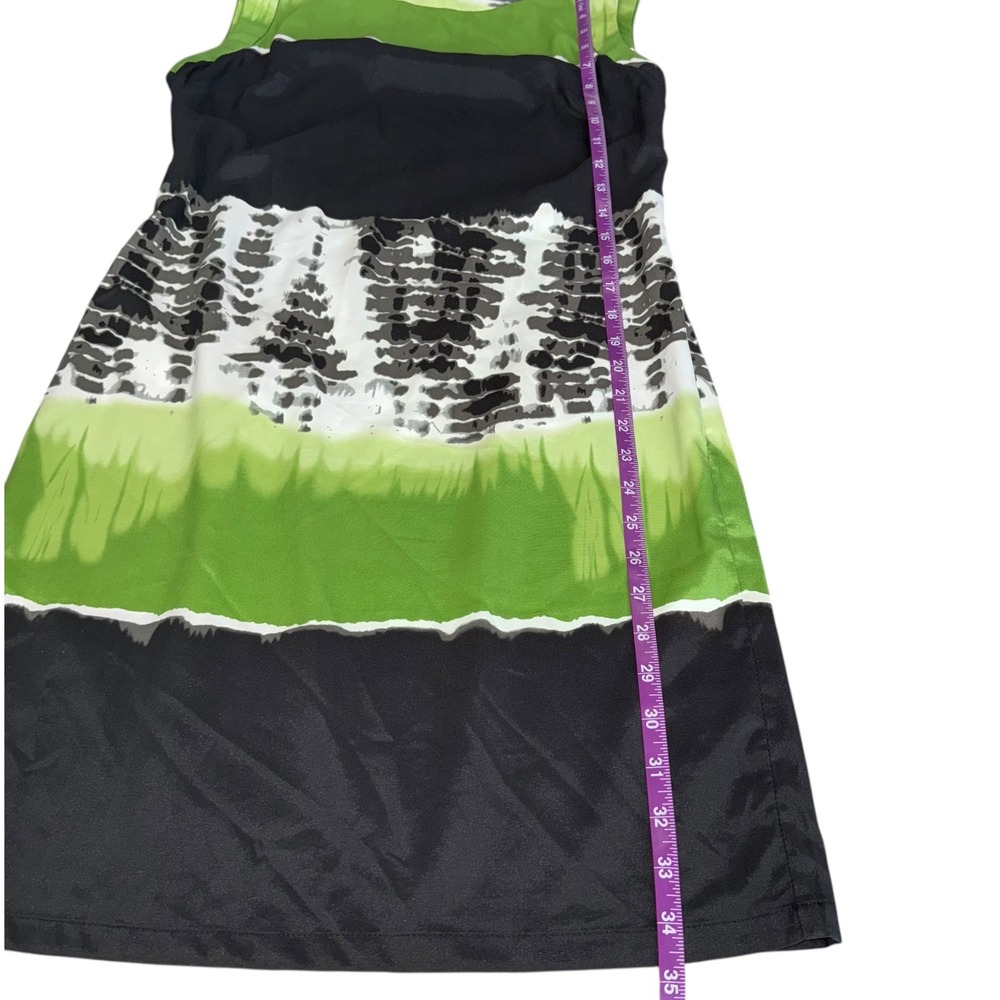 BCBGMAXAZRIA Sleeveless Sheath Dress Womens Size S Lime Green Artsy Abstract - Picture 9 of 10